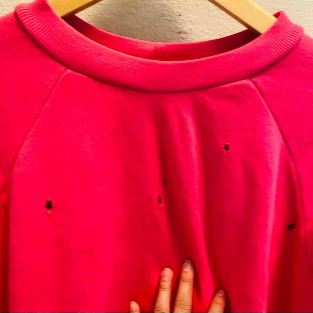 LNA RARE Pink Highway Distressed Sweatshirt XS - Picture 5 of 7